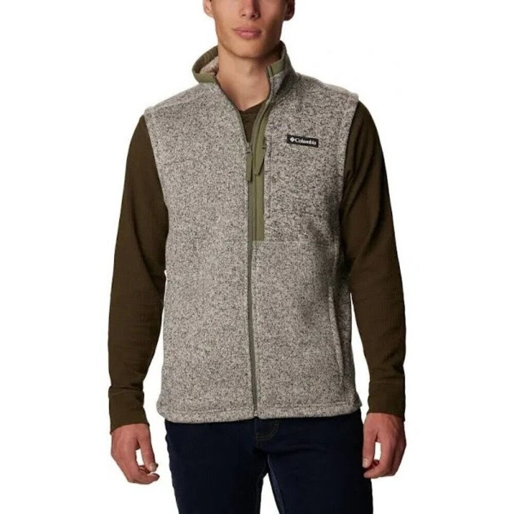 Columbia Mens Sweater Weather Full Zip Sherpa Vest Outdoor Winter Dark Stone XL